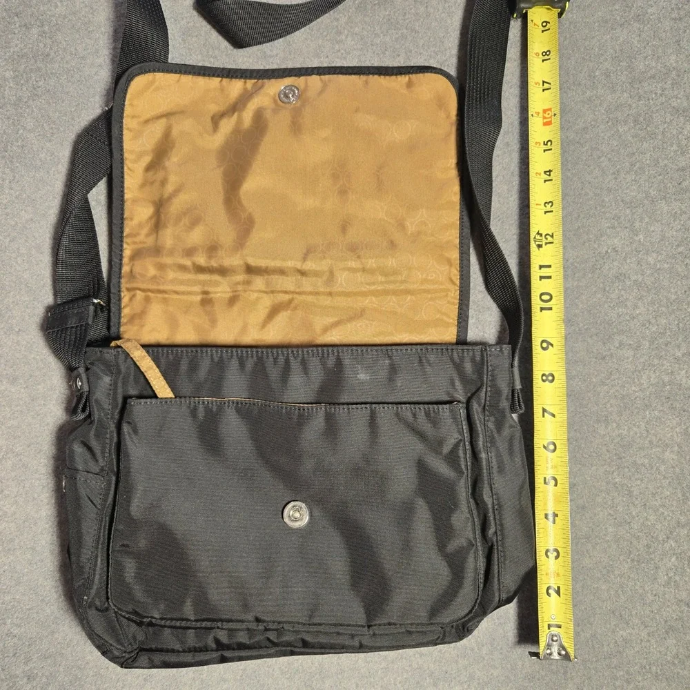 Bogner Black Nylon Messenger Bag Crossbody Adjustable Strap Flap Top BT 05/12